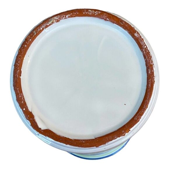 Vtg Italy Utensil Holder Wine Cooler Hand Painted Terracotta Floral Fruit 9.25" - Picture 7 of 9